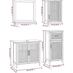 Vidaxl Ensemble de meubles de salle de bain 4 pcs Bois massif de noyer* Meuble Wc