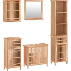 Vidaxl Ensemble de meubles de salle de bain 5 pcs bois massif de noyer* Meuble Wc