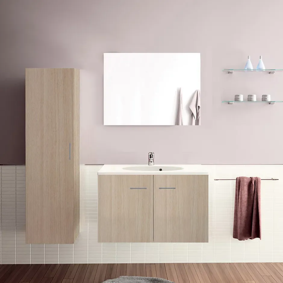 Allibert Ensemble de meubles One Pack - L 80 cm - Orme sable* Meuble Sous Lavabo