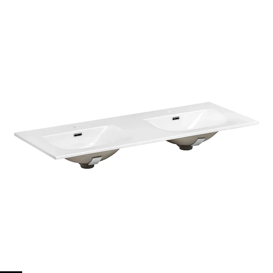 Otitec Ensemble de meubles sous vasque - 120 cm - avec Vasque - Cube et Colonnes - Miroirs LED - WOTANIA* Ensemble Meuble De Salle De Bains