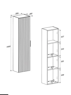 Otitec Ensemble de meubles sous vasque - 120 cm - avec Vasque - Cube et Colonnes - Miroirs LED - WOTANIA* Ensemble Meuble De Salle De Bains