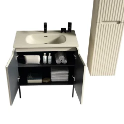Jindoli Ensemble de salle de bain 80 cm amande Aquavenus* Ensemble Meuble De Salle De Bains