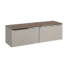 Meublorama Ensemble de salle de bain VANTA taupe : meuble sous vasque 160cm et plan vasque* Meuble Sous-Vasque