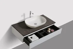 Bernstein Ensemble de salle de bain Vision 1000 blanc mat - Avec armoire de toilette, Sans cache, Sans vasque à poser