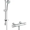 Hansgrohe Ensemble douche Croma 100 + mitigeur thermostatique Ecostat Comfort + Barre de douche 65 cm