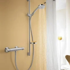 Hansgrohe Ensemble douche Croma 100 + mitigeur thermostatique Ecostat Comfort + Barre de douche 65 cm