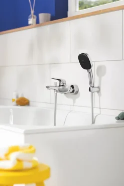 Grohe Ensemble douchette 2 jets + support + flexible chrome, Vitalio Comfort 100* Pommeau De Douche, Flexible Et Barre De Douche