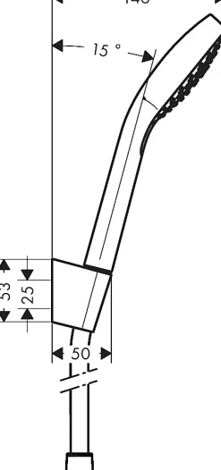 Hansgrohe Ensemble douchette 3 jets et flexible chromé MySelect E* Pommeau De Douche, Flexible Et Barre De Douche