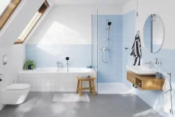 Ensemble douchette 3 jets + support + flexible chrome, Grohe Vitalio Comfort 110* Pommeau De Douche, Flexible Et Barre De Douche