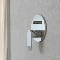Kiamami Valentina Ensemble Externe Encastrable Pour Douche Universelle 2 Voies, Plaque + Levier + Déviateur Amalfi