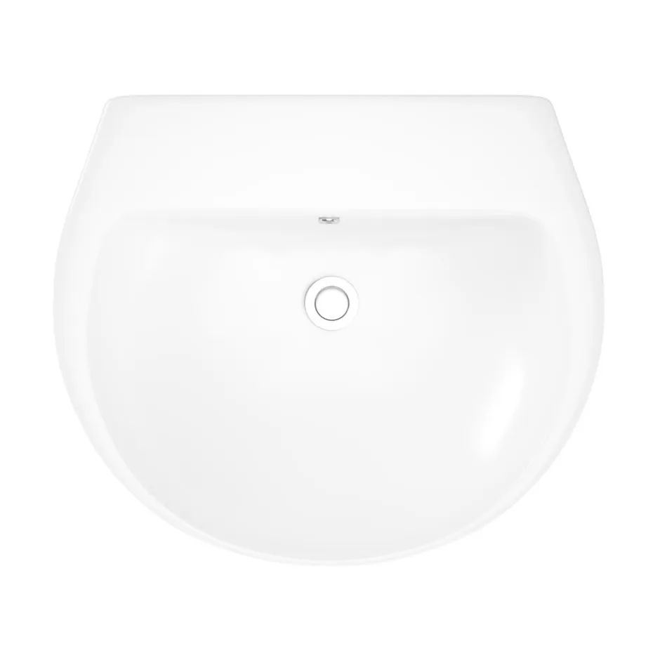 GoodHome Ensemble lavabo et colonne en céramique blanc Tasi* Lavabo