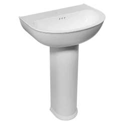 GoodHome Ensemble lavabo et colonne en céramique blanc Endell* Lavabo