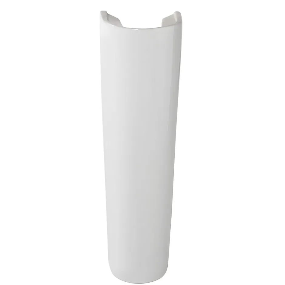 GoodHome Ensemble lavabo et colonne en céramique blanc Cavally* Lavabo