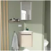 Mob-In Ensemble lave-mains angle suspendu SKINO avec robinet et armoire d'angle