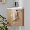 Mob-In Ensemble lave-mains d'angle suspendu SKINO avec robinet noir* Lave-Mains