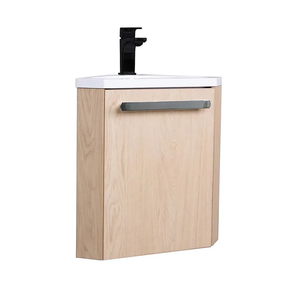 Mob-In Ensemble lave-mains d'angle suspendu SKINO avec robinet noir* Lave-Mains
