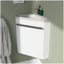 Mob-In Ensemble lave-mains d'angle SKINO + vasque + armoire de toilette* Lave-Mains