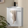 Mob-In Ensemble lave-mains d'angle suspendu SKINO avec robinet noir