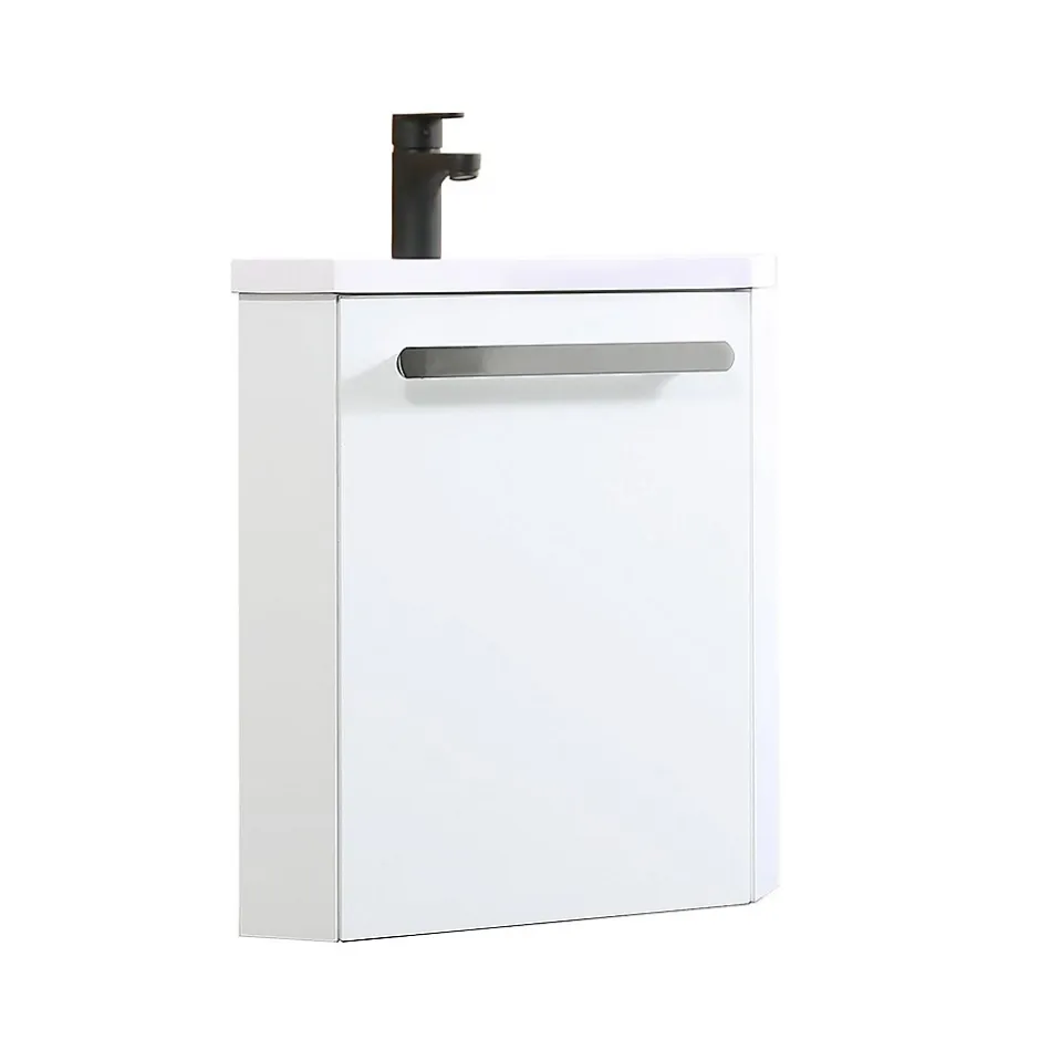 Mob-In Ensemble lave-mains d'angle suspendu SKINO avec robinet noir