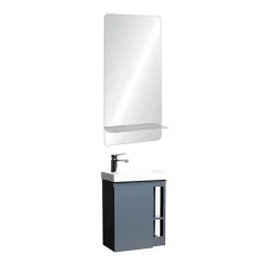 Mob-In Ensemble lave-mains HAMPTON avec robinet chromé et miroir