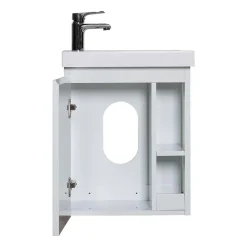 Mob-In Ensemble lave-mains HAMPTON avec robinet chromé et miroir