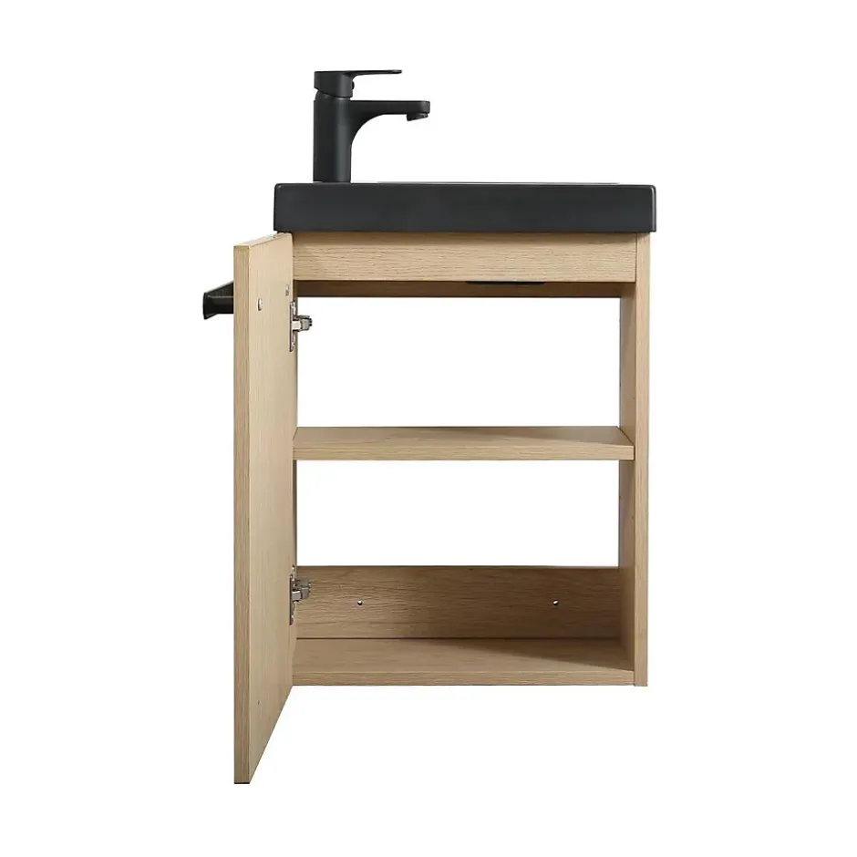 Mob-In Ensemble lave-mains suspendu NEVADA avec robinet noir* Lave-Mains