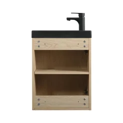Mob-In Ensemble lave-mains suspendu NEVADA avec robinet noir et miroir ovale* Lave-Mains