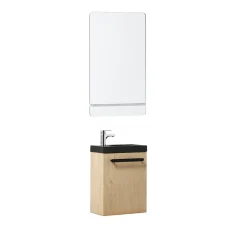 Mob-In Ensemble lave-mains suspendu NEVADA avec robinet et miroir* Lave-Mains