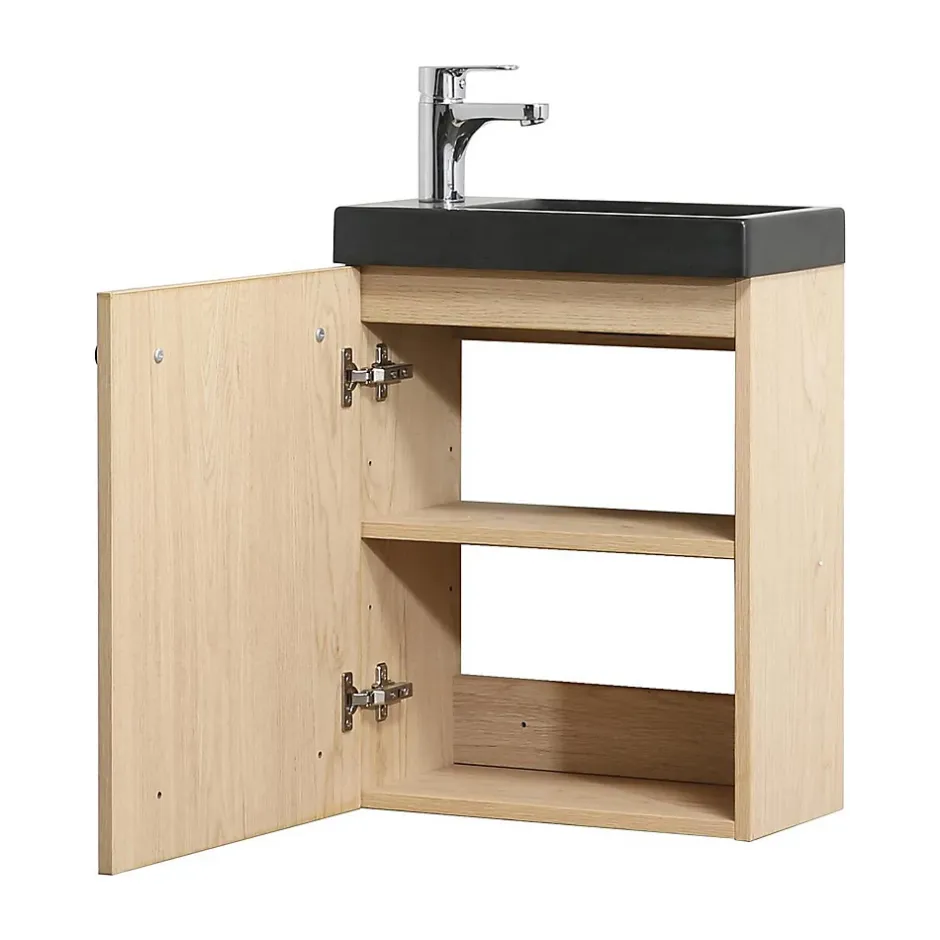 Mob-In Ensemble lave-mains suspendu NEVADA avec robinet et miroir* Lave-Mains