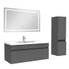 AICA Sanitaire Ensemble meuble + vasque + miroir lumineux + colonne 100cm meuble salle de bain Anthracite* Ensemble Meuble De Salle De Bains