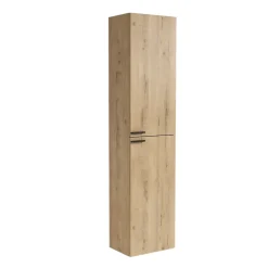 Cosyneo Ensemble meuble de salle de bain 80cm vasque déportée + colonne de rangement - KING - Roble (chêne clair)* Ensemble Meuble De Salle De Bains