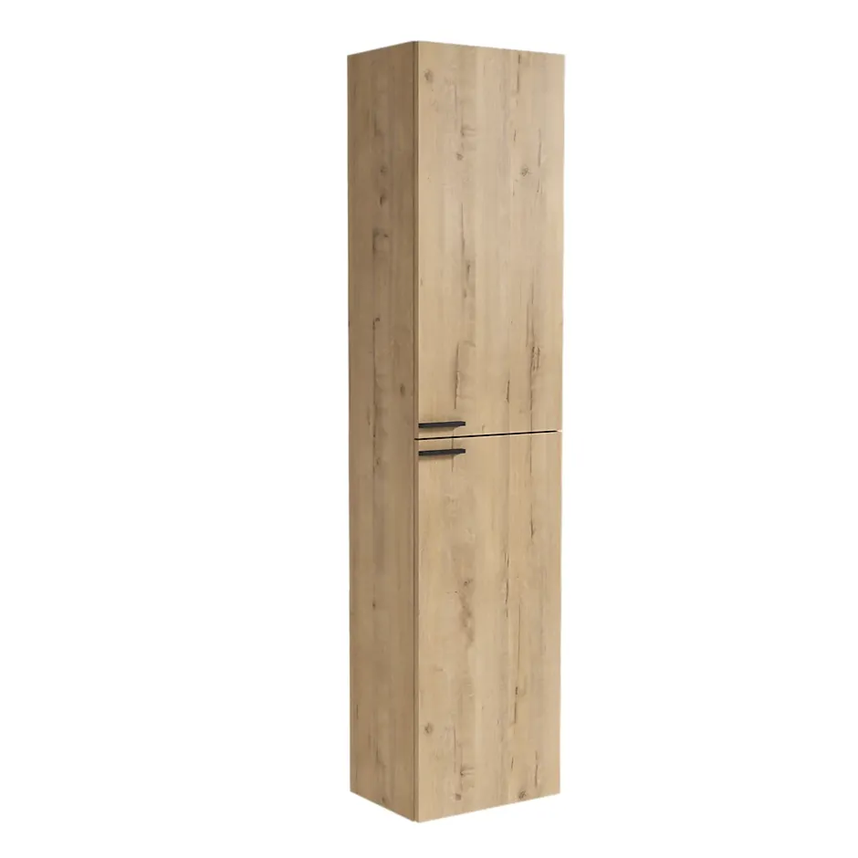 Cosyneo Ensemble meuble de salle de bain 80cm vasque déportée + colonne de rangement - KING - Roble (chêne clair)* Ensemble Meuble De Salle De Bains