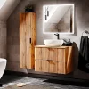 Otitec Ensemble meuble de salle de bain de 80 cm - avec plan - avec vasque - avec Miroir - LIVA OAK* Meuble Sous Lavabo
