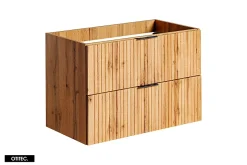 Otitec Ensemble meuble de salle de bain de 80 cm - avec plan - avec vasque - avec Miroir - LIVA OAK* Meuble Sous Lavabo