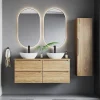 Petits-Meubles Ensemble meuble double vasque 120cm et colonne Viggo Bois* Ensemble Meuble De Salle De Bains