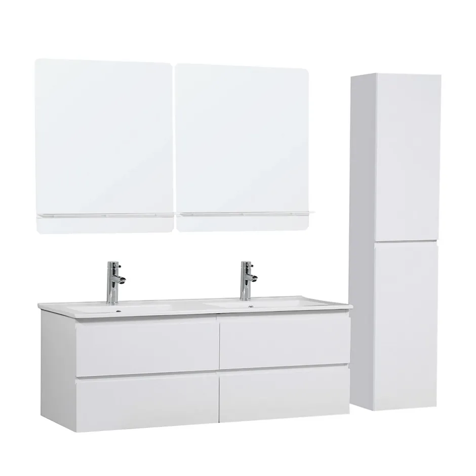Mob-In Ensemble meuble double vasque SORRENTO 120cm avec plan céramique* Ensemble Meuble De Salle De Bains