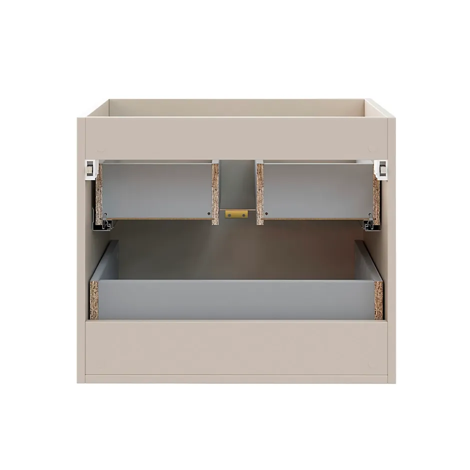 Petits-Meubles Ensemble meuble double vasque 120cm et colonne Azel Cachemire