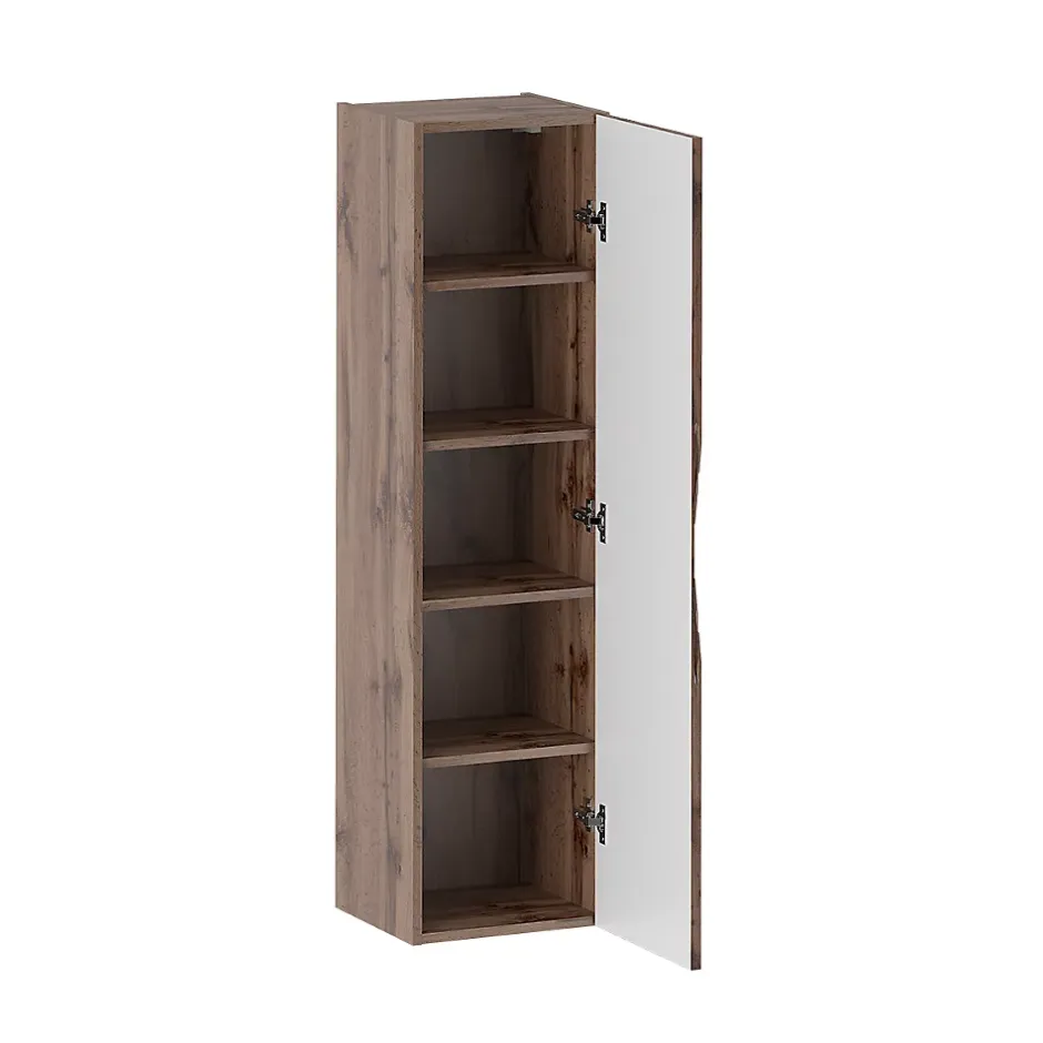 Petits-Meubles Ensemble meuble double vasque encastree 120cm et colonne Tao Bois