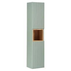 Petits-Meubles Ensemble meuble double vasque 120cm 4 tiroirs et colonne Jade Vert et Bois* Ensemble Meuble De Salle De Bains