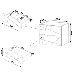 Petits-Meubles Ensemble meuble double vasque 140cm 2 niches et colonne Teren Bois* Ensemble Meuble De Salle De Bains