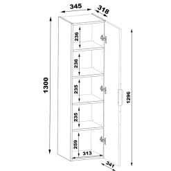 Petits-Meubles Ensemble meuble double vasque 140cm 2 niches et colonne Teren Bois* Ensemble Meuble De Salle De Bains