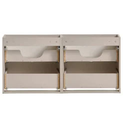 Petits-Meubles Ensemble meuble double vasque 120cm 4 tiroirs miroirs LED colonne et 3 armoires murales Manoa Cachemire et Bois