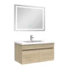 AICA Sanitaire Ensemble meuble et vasque et miroir lumineux 80cm meuble salle de bain Chêne Wotan* Ensemble Meuble De Salle De Bains