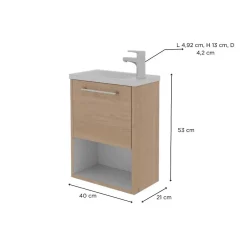 Mob-In Ensemble meuble lave-mains NIKA + robinet* Lave-Mains