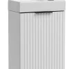 Furnidea Ensemble meuble lave-mains suspendu ADEL blanc avec le lavabo FIKA 40 cm* Lave-Mains
