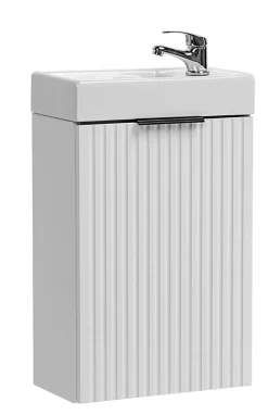 Furnidea Ensemble meuble lave-mains suspendu ADEL blanc avec le lavabo FIKA 40 cm* Lave-Mains