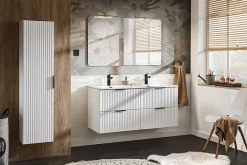 Furnidea Ensemble meuble lave-mains suspendu ADEL blanc avec le lavabo FIKA 40 cm* Lave-Mains