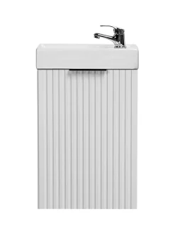 Furnidea Ensemble meuble lave-mains suspendu ADEL blanc avec le lavabo FIKA 40 cm* Lave-Mains