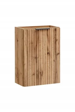 Furnidea Ensemble meuble lave-mains suspendu ADEL chêne avec le lavabo FIKA 40 cm* Lave-Mains