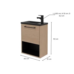 Mob-In Ensemble meuble lave-mains NIKA + robinet